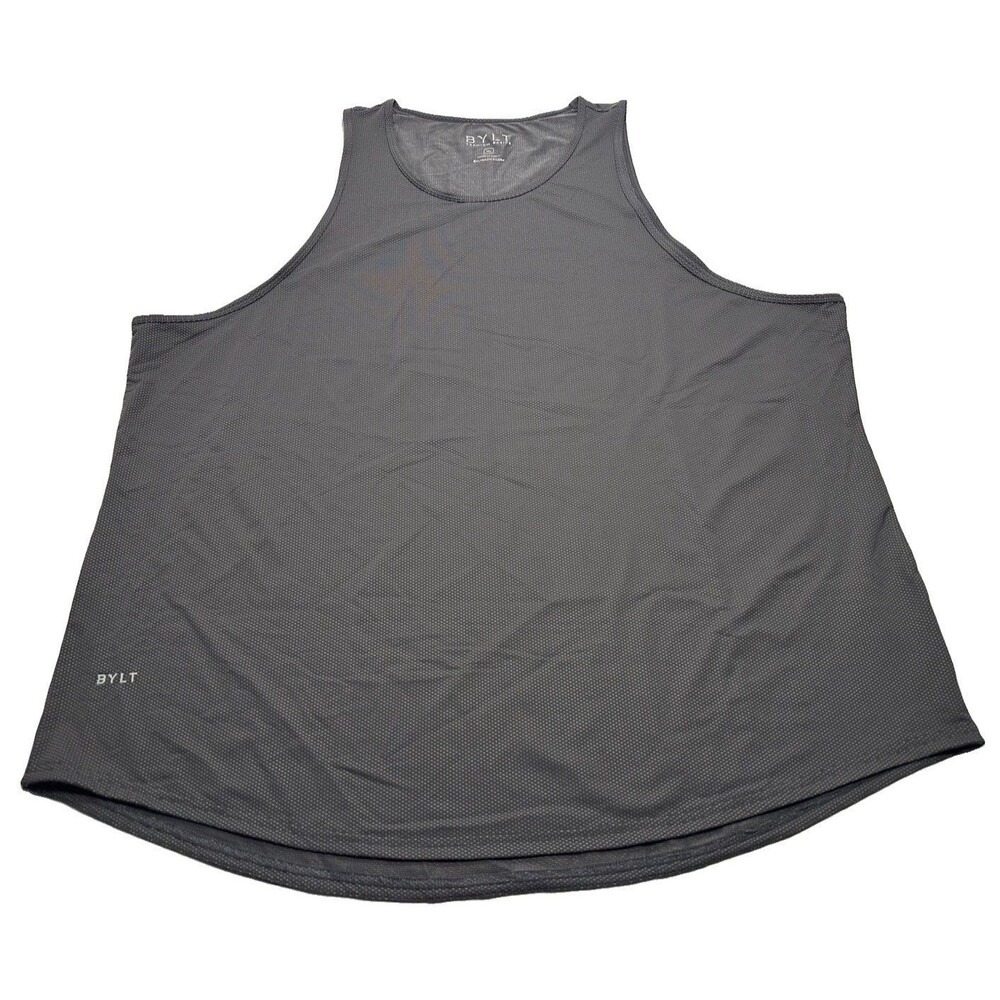 NWT Men's BYLT Pulse Drop Cut Tank Top Size 3XL Charcoal MTTNK0266_027